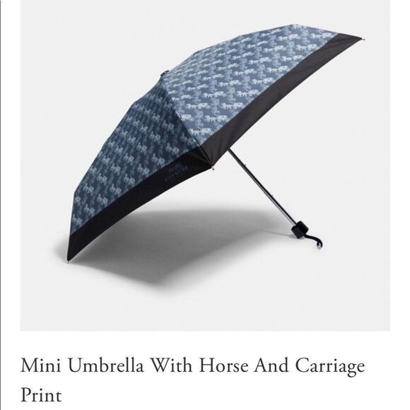 Coach Signature Horse&Carriage Print Mini Umbrella - Picture 1 of 1